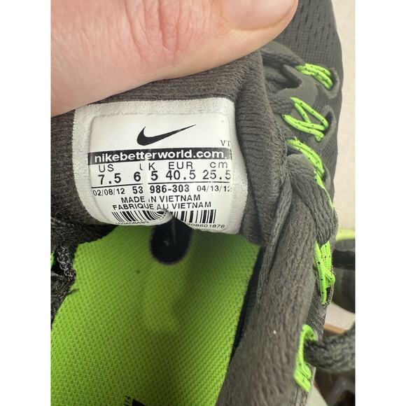 Women’s Nike Lunarglide Running Athletic Sneaker Shoes Black Neon Green Size 7.5 - Picture 9 of 12